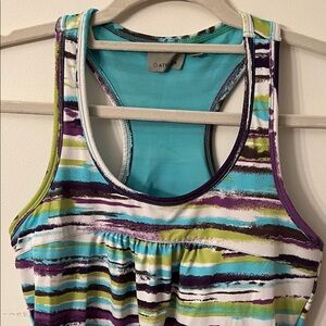 Athleta Colorful Striped Racerback Tank Top